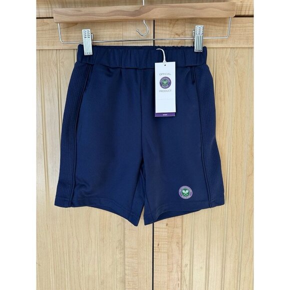 NWT Kids Wimbledon Official Tennis Performance Shorts Size youth 4 - 5 Yrs Navy - Picture 9 of 9